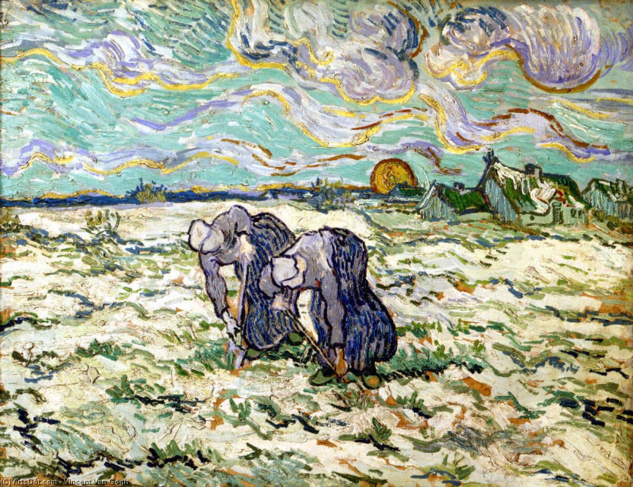 Deux Paysannes Binant — Vincent Willem Van Gogh