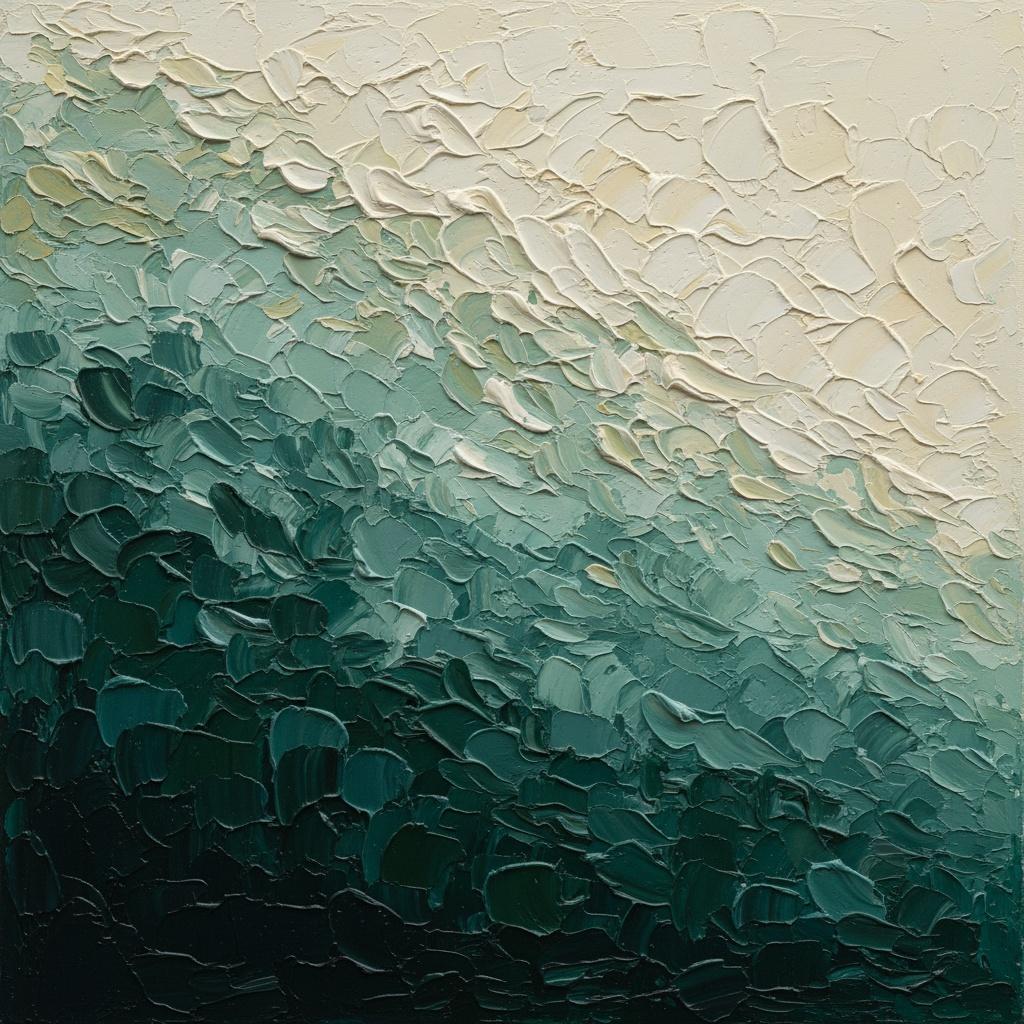 Eterijalne Plime Smaragda I Slonovače U Skulpturalnom Impasto Reljefu — David Moreau