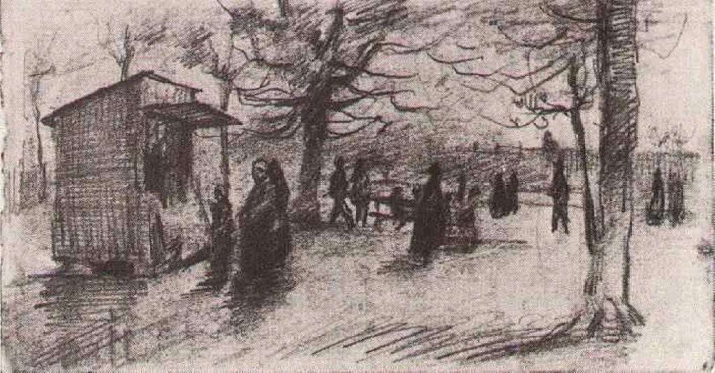 The Terrace Of The Tuileries With People Walking — Vincent Van Gog
