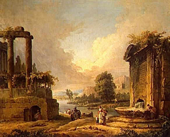 Paysage De Ruines Avec Lavandières — Хуберт Роберт