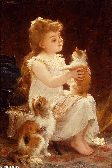 Playing With The Kitten — Эмиль Муньер