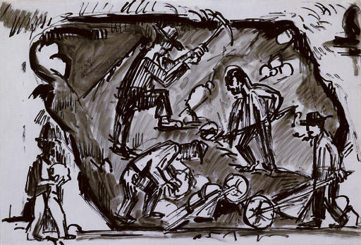 Gravel Mining In The Gravel Pit In Wildboden, Davos — Ernst Ludwig Kirchner