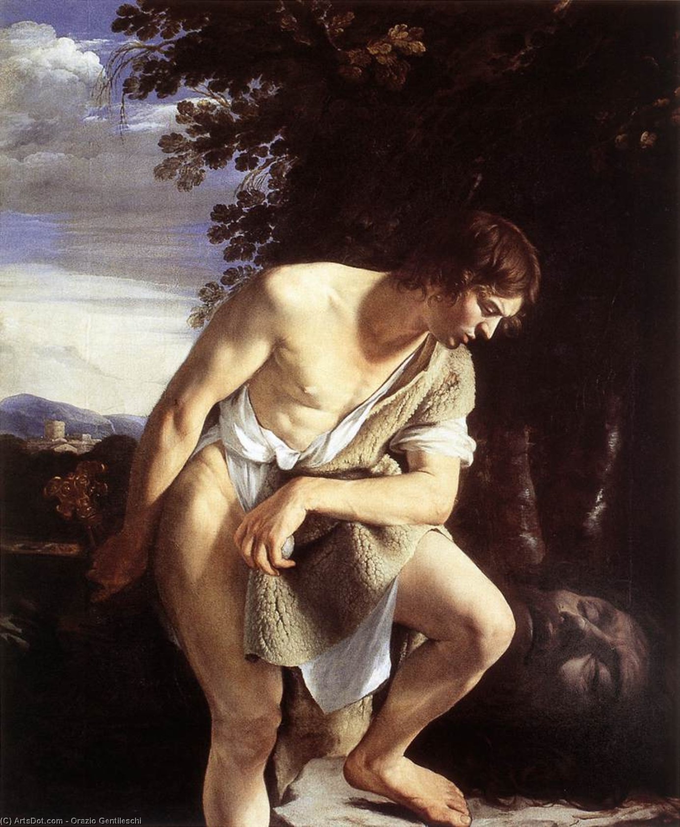 David Contemplating The Head Of Goliath — Orazio Gentileschi