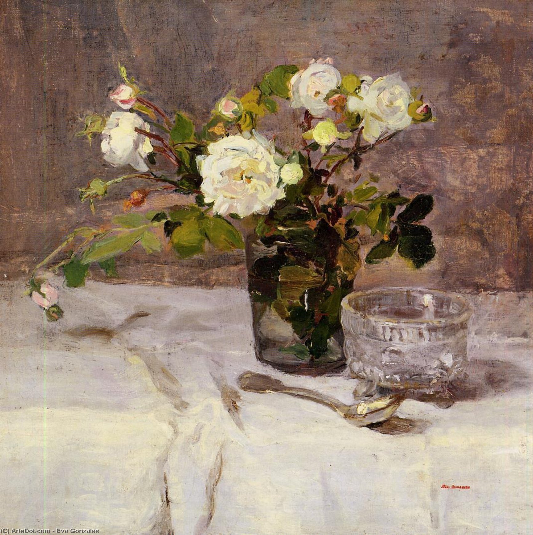 Roses In A Glass — Eva Gonzalès