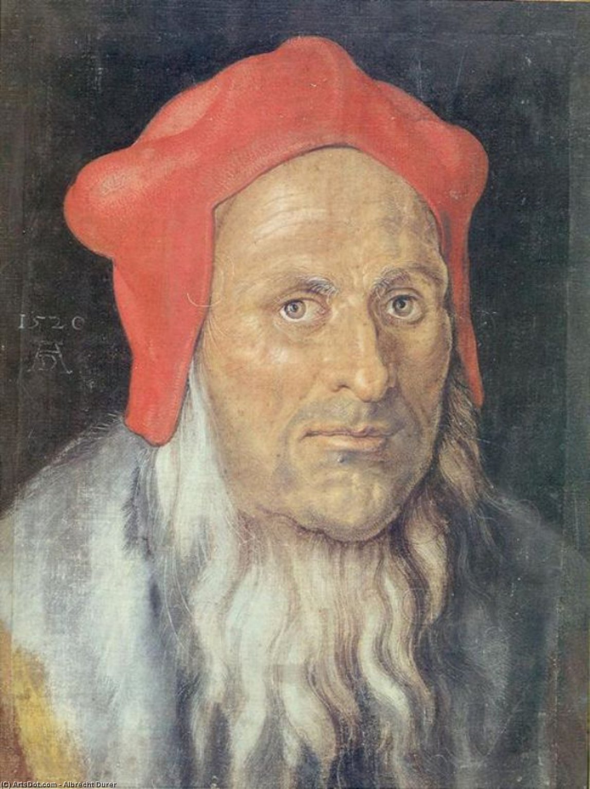 Bärtiger Mann Mit Roter Kappe — Albrecht Dürer