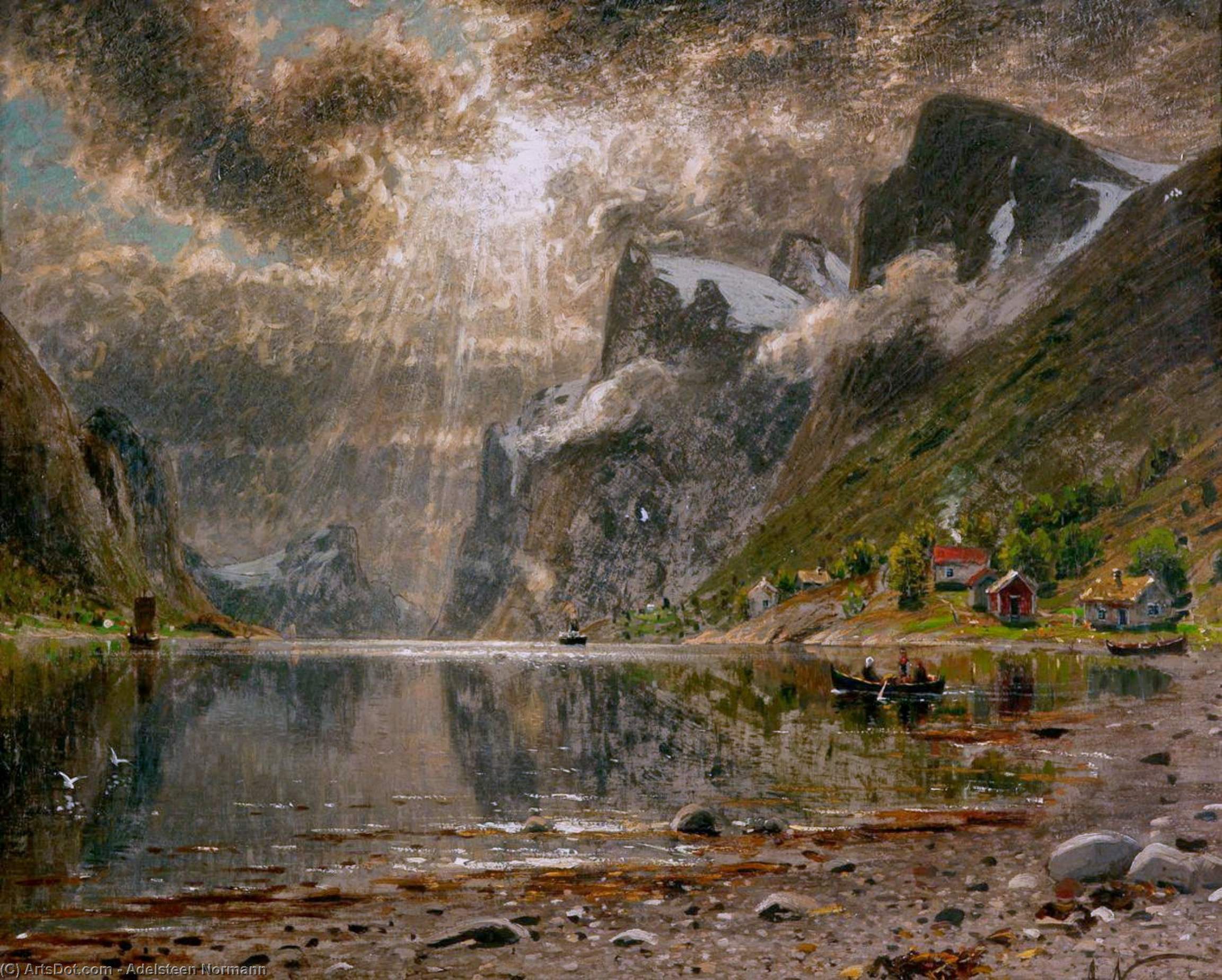 A Clody Day On A Fjord — Adelsteen Normann