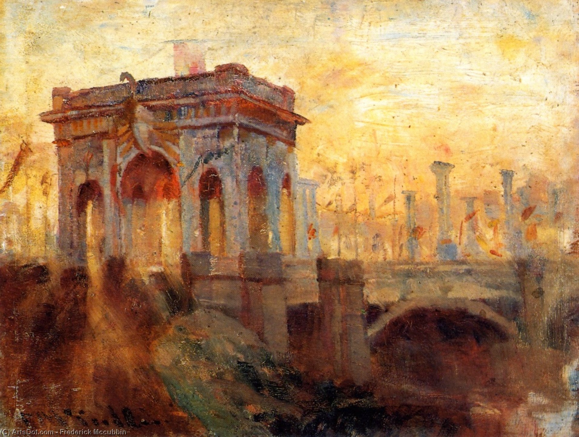 Triumphal Arch At Prince/'s Bridge, Melbourne — Frederick Mccubbin