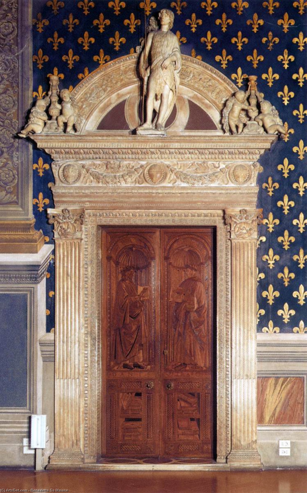 West Wall Portal Of The Sala Dei Gigli — Benedetto Da Maiano