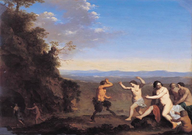Nymphes Et Satyres Dans Un Paysage (titre De David Fiozzi) Bacchanale — Cornelis Van Poelenburch