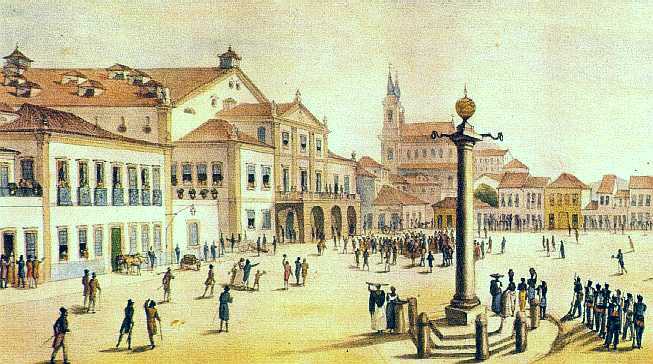 View Of Royal Theatre Of Saint John In Rio De Janeiro, Brazil — Jean-baptiste Debret