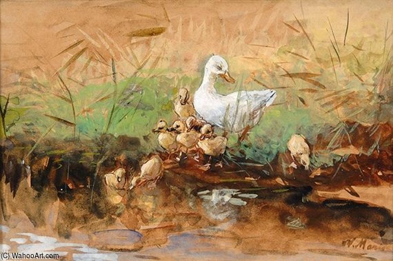 A Family Of Ducks — Willem Maris