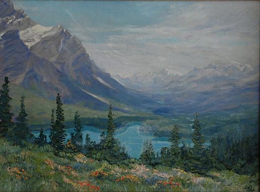 Peyto Lake In July, (painting) — Mary Agnes Yerkes