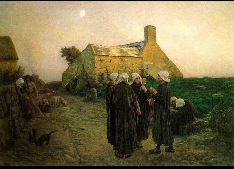 Evening In The Hamlet Of Finistere — Jules Adolphe Aimé Louis Breton