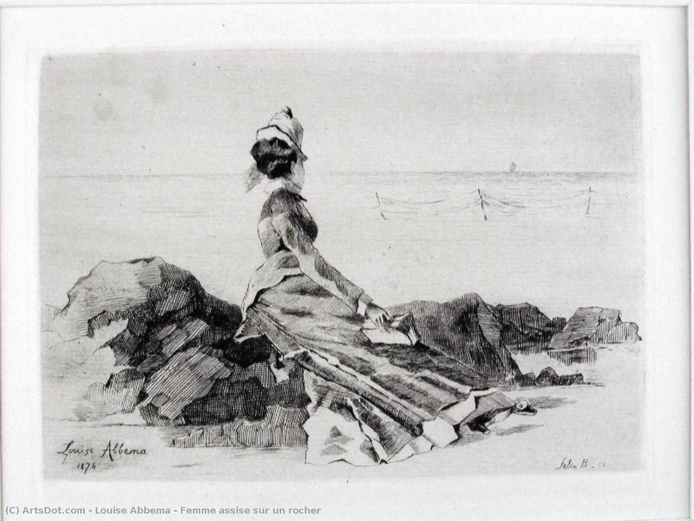 Femme Assise Sur Un Rocher — Louise Abbéma