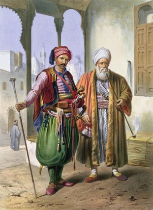A Janissary And A Merchant In Cairo — Émile Prisse D'avennes
