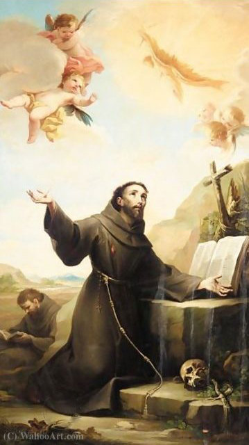Saint Francis Of Assisi Receiving The Stigmata — Mariano Salvador Maella Pérez