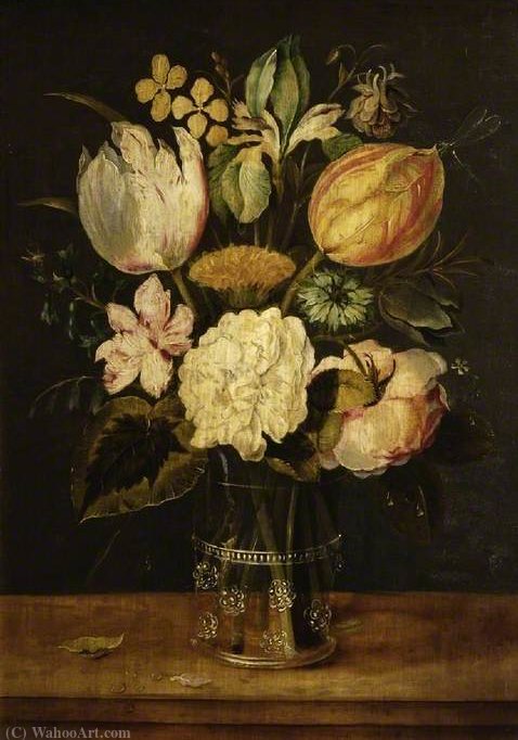 Flowers In A Glass Vase — Alexander Adriaenssen
