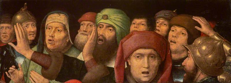 A Jeering Crowd Fragment Of A Mocking Of Christ — Memling, Hans