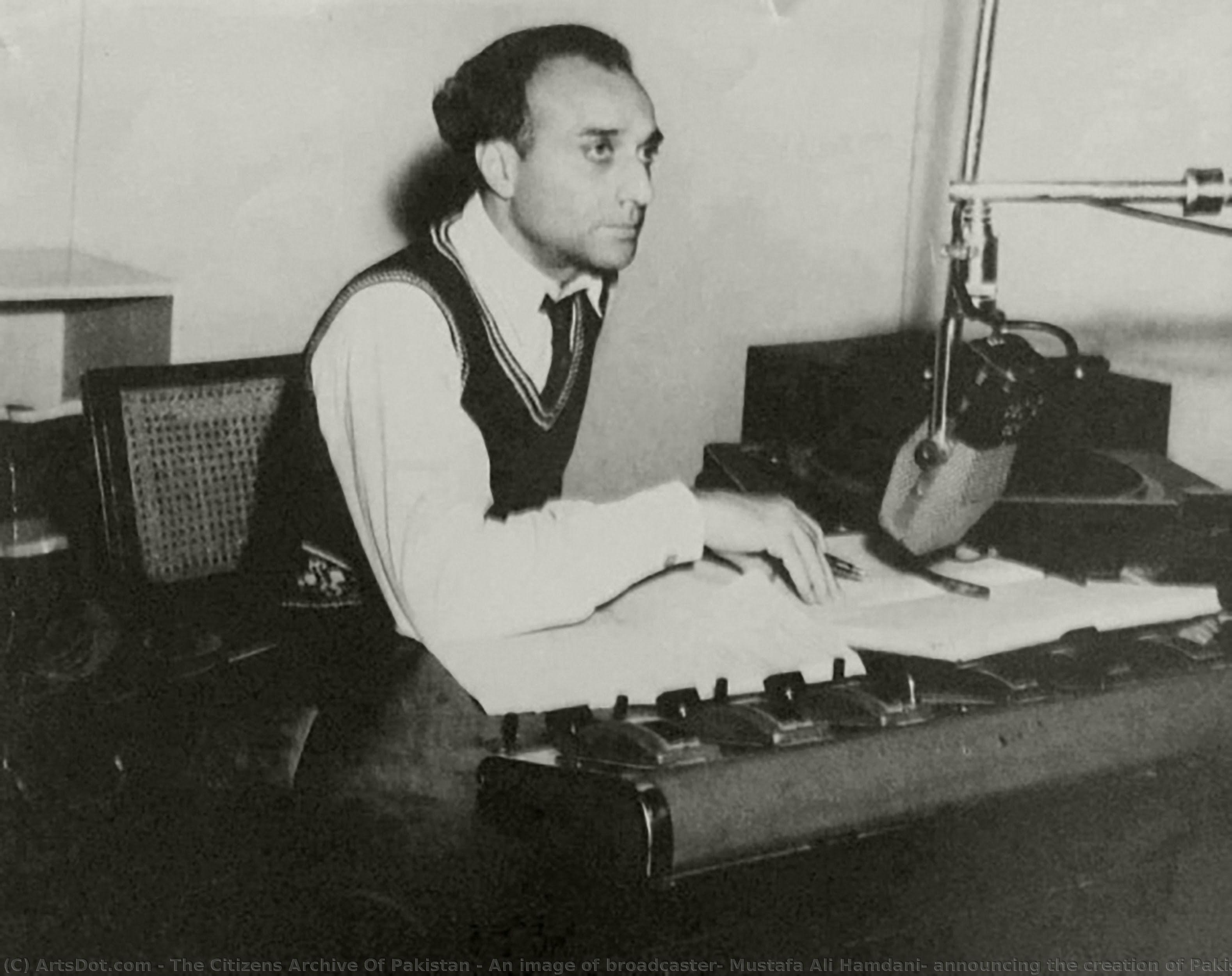 An Image Of Broadcaster, Mustafa Ali Hamdani, Announcing The Creation Of Pakistan On The Radio At 12 Am. August 14, 1947. — The Citizens Archive Of Pakistan