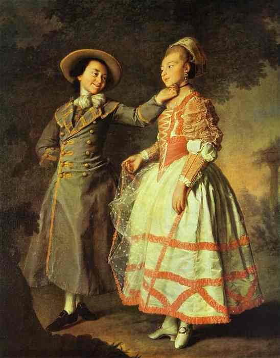Portrait Of E. N. Khruschova And Princess E. N. Khovanskaya — Dmitry Grigoryevich Levitsky