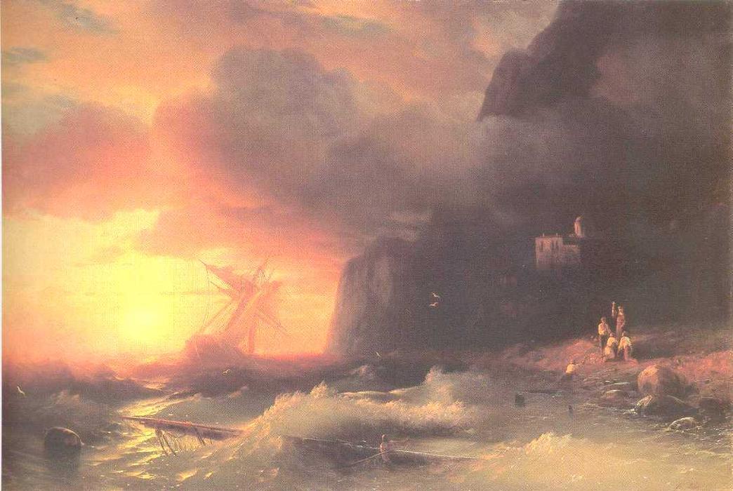 The Shipwreck Near Mountain Of Aphon — Ivan Konstantinovich Aivazovsky