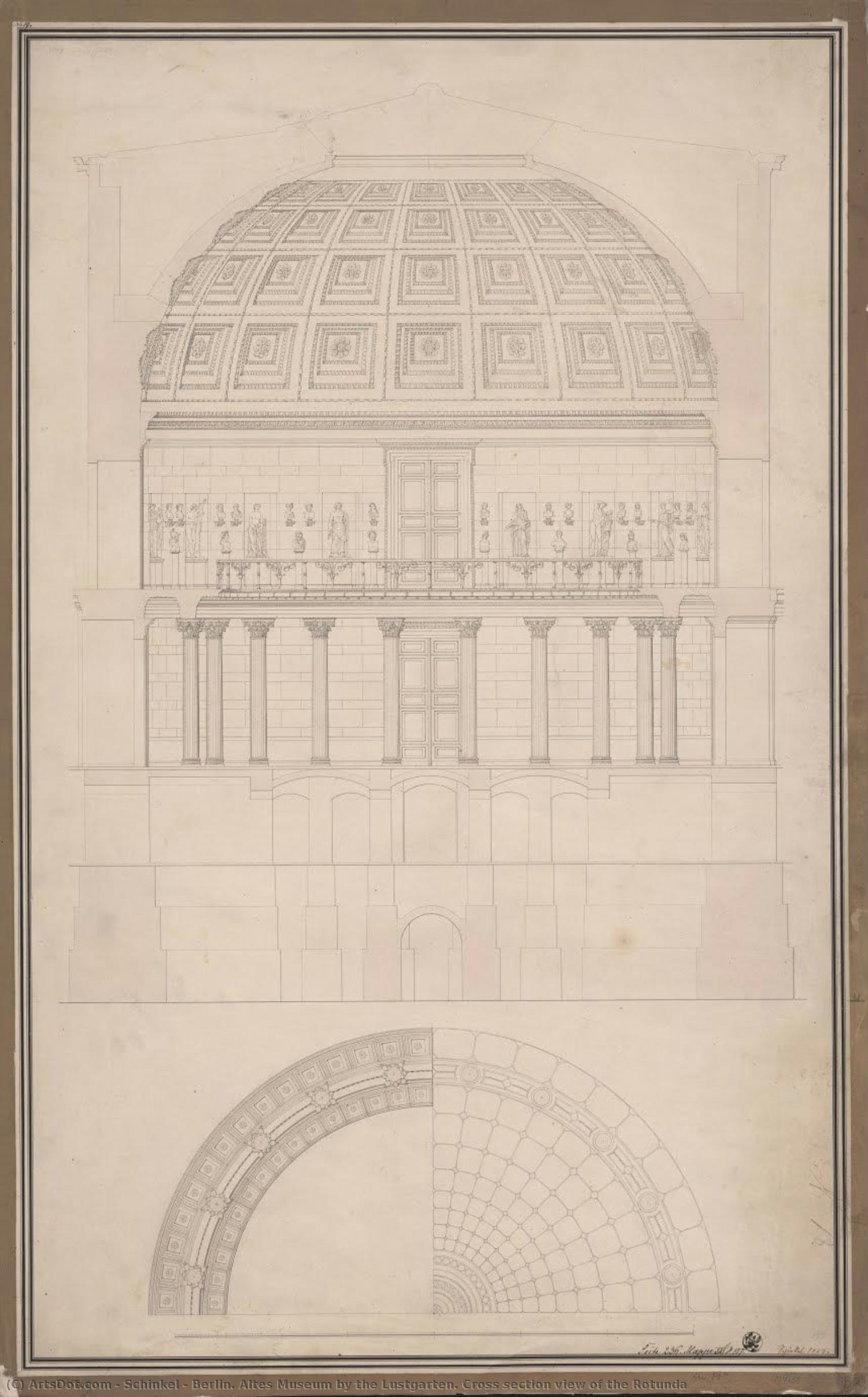 Berlin. Altes Museum By The Lustgarten. Cross Section View Of The Rotunda — Karl Fridrih Šinkel