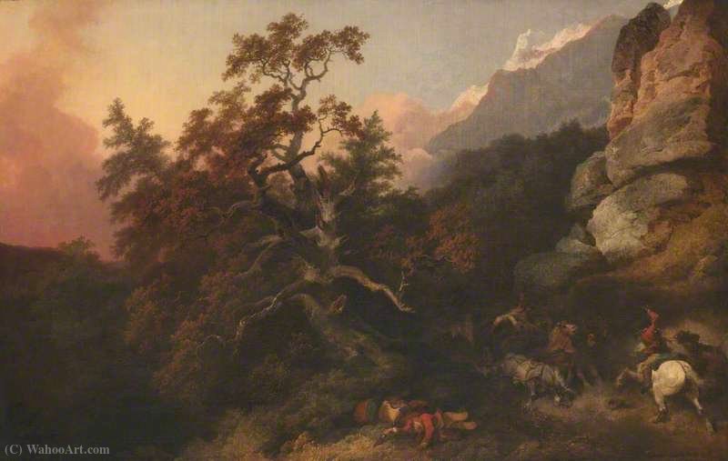 Travellers Attacked By Banditti — Philip James De Loutherbourg
