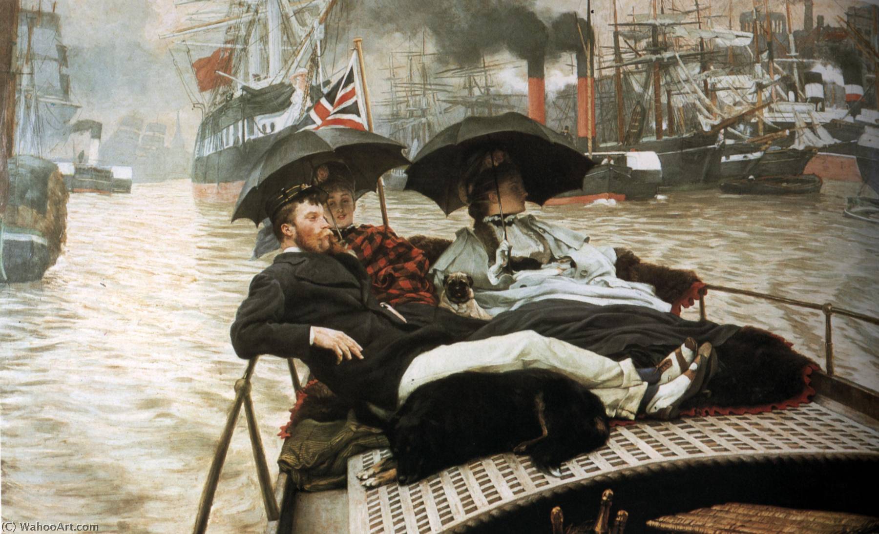 English The Thames Deutsch Die Themse — Jacques Joseph Tissot