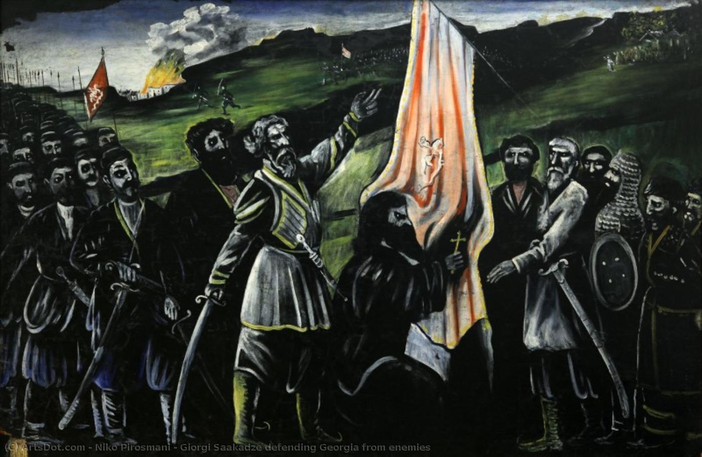 Giorgi Saakadze Defending Georgia From Enemies — Niko Pirosmani