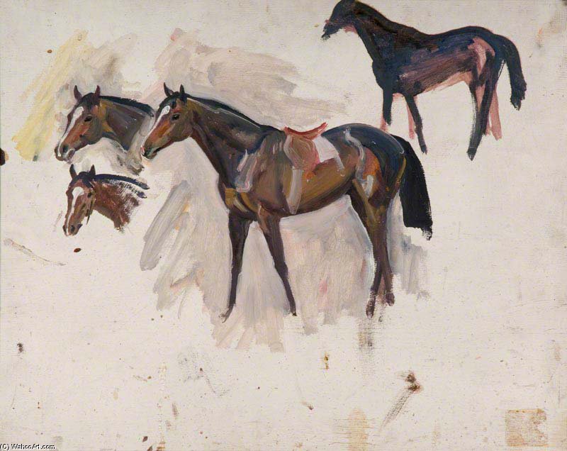 Studies Of A Bay Racehorse — Sir Alfred James Munnings
