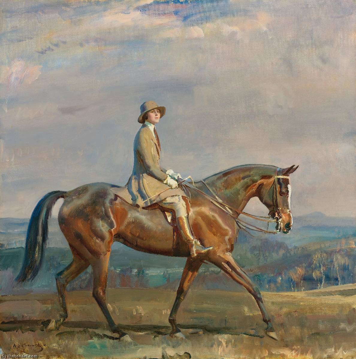 Retrato De La Sra. Margaretta Park Frew Montando — Sir Alfred James Munnings
