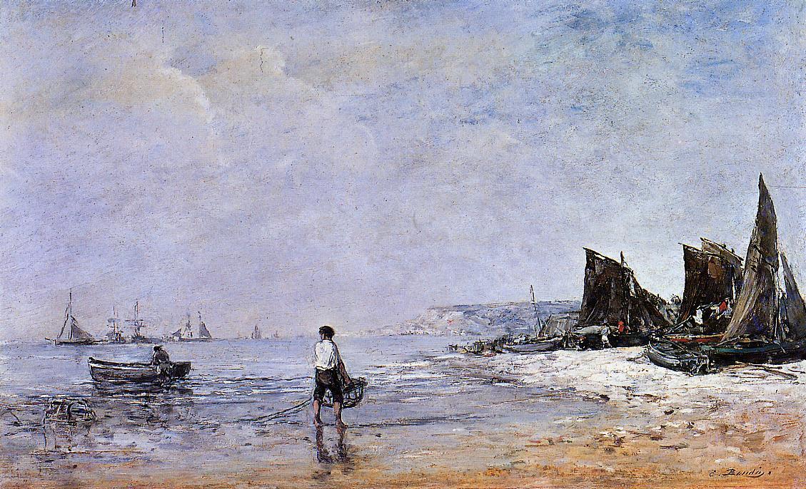 The Fisherman, Low Tide — Eugène Louis Boudin