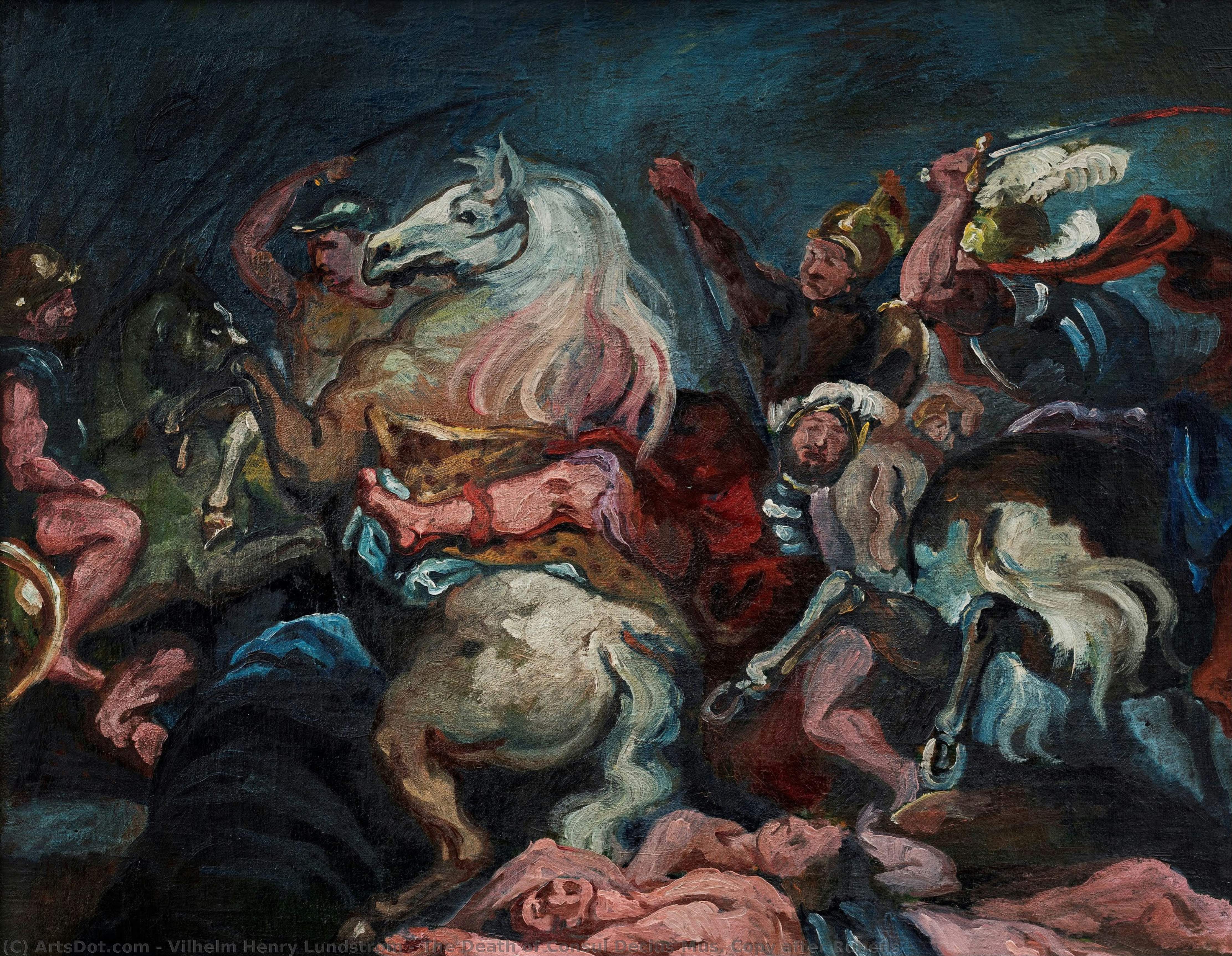 The Death Of Consul Decius Mus. Copy After Rubens — Vilhelm Henry Lundstrøm