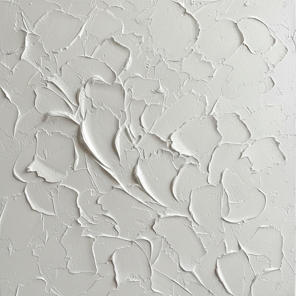 Ethereal Alabaster Bloom: A Monumental Study In Sculptural White Impasto Relief — David Moreau