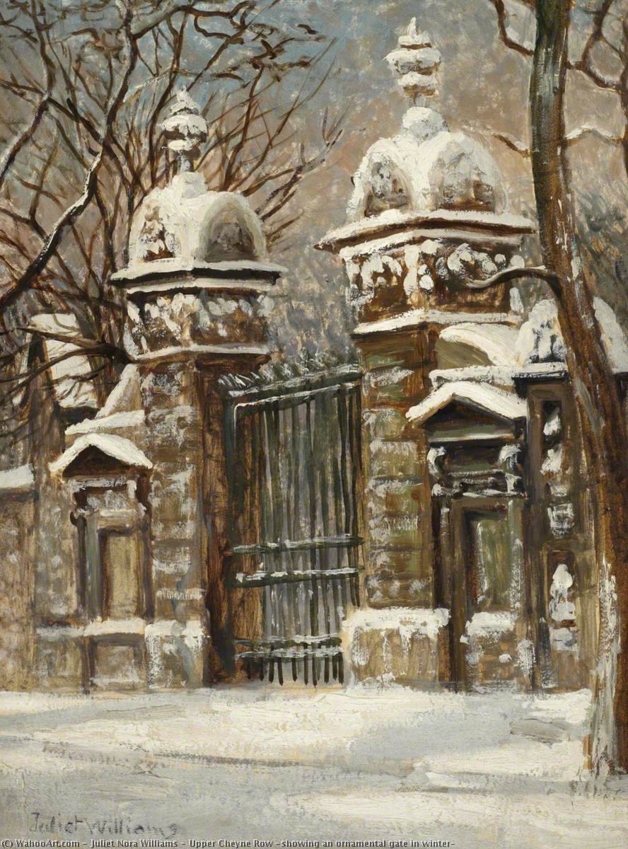 Upper Cheyne Row (showing An Ornamental Gate In Winter) — Juliet Nora Williams