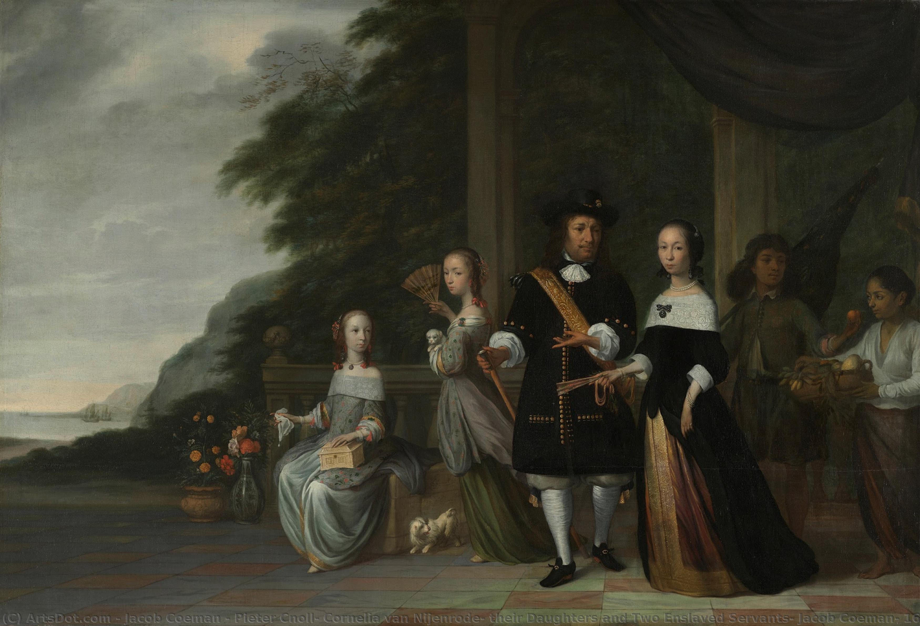 Pieter Cnoll, Cornelia Van Nijenrode, Their Daughters And Two Enslaved Servants, Jacob Coeman, 1665 — Jacob Coeman