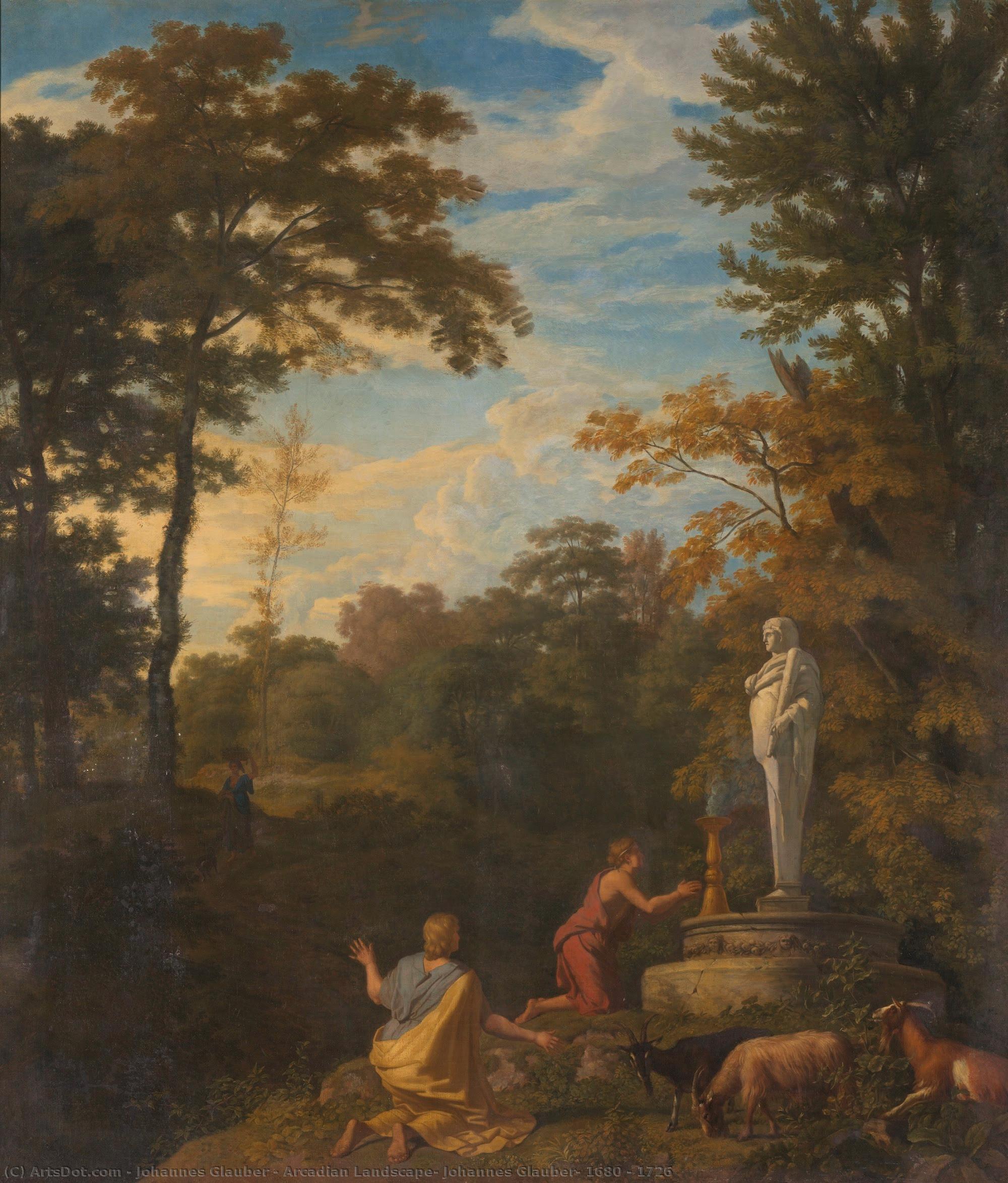 Arcadian Landscape, Johannes Glauber, 1680 - 1726 — Johannes Glauber