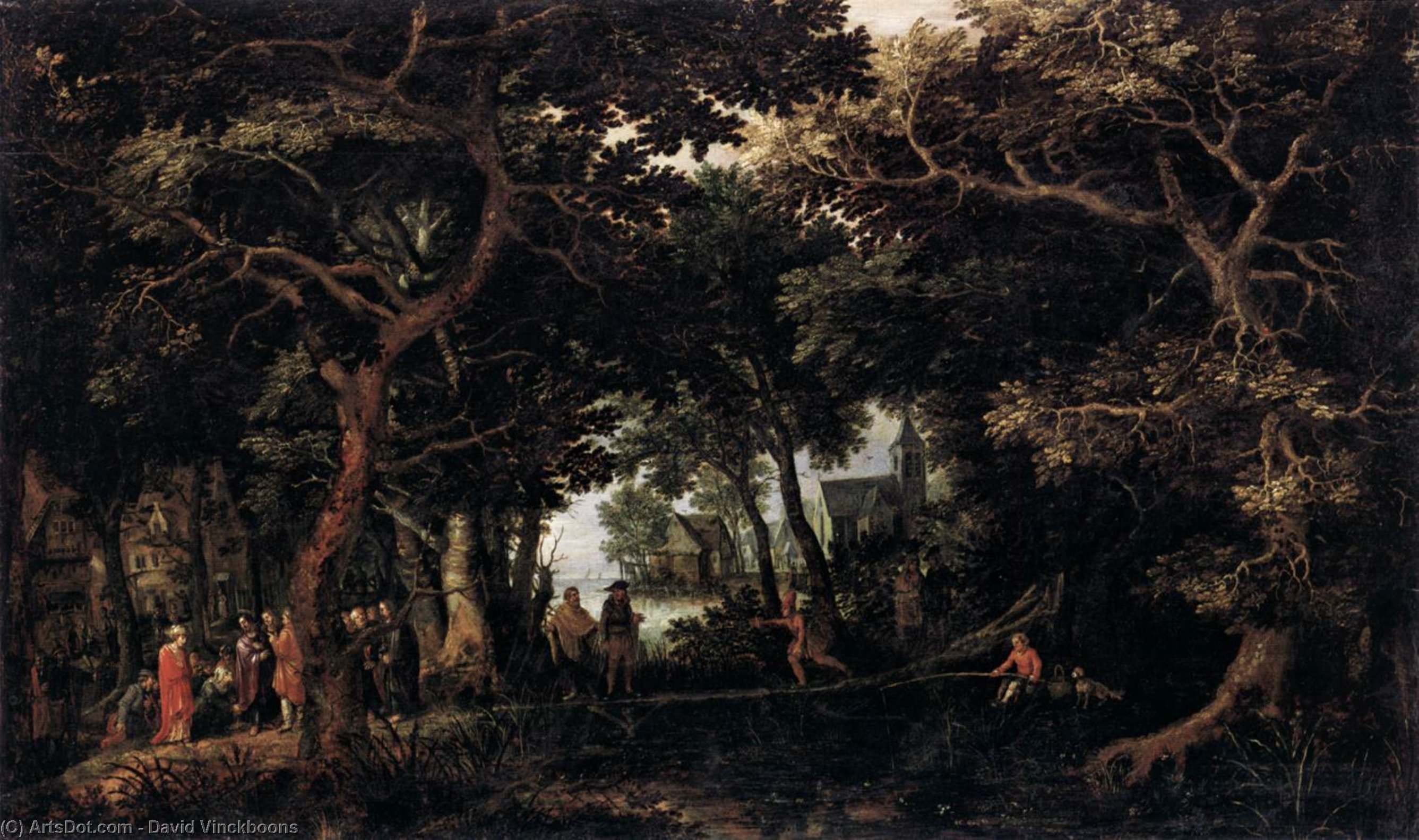 Forest Landscape With Two Of Christ's Miracles — David Vinckboons