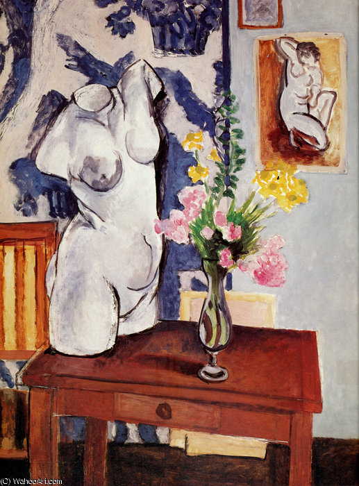 Torse De Plâtre Et Bouquet Huile Sur Toile Sao Paulo, Museu De Arte — Henri Matisse