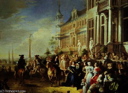 An Elegant Company Before A Palace — Hieronymus Janssens