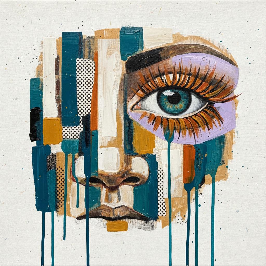 A Fragmented Vision: The Melancholic Convergence Of Teal, Ochre, And Organic Form — Laurent Picard