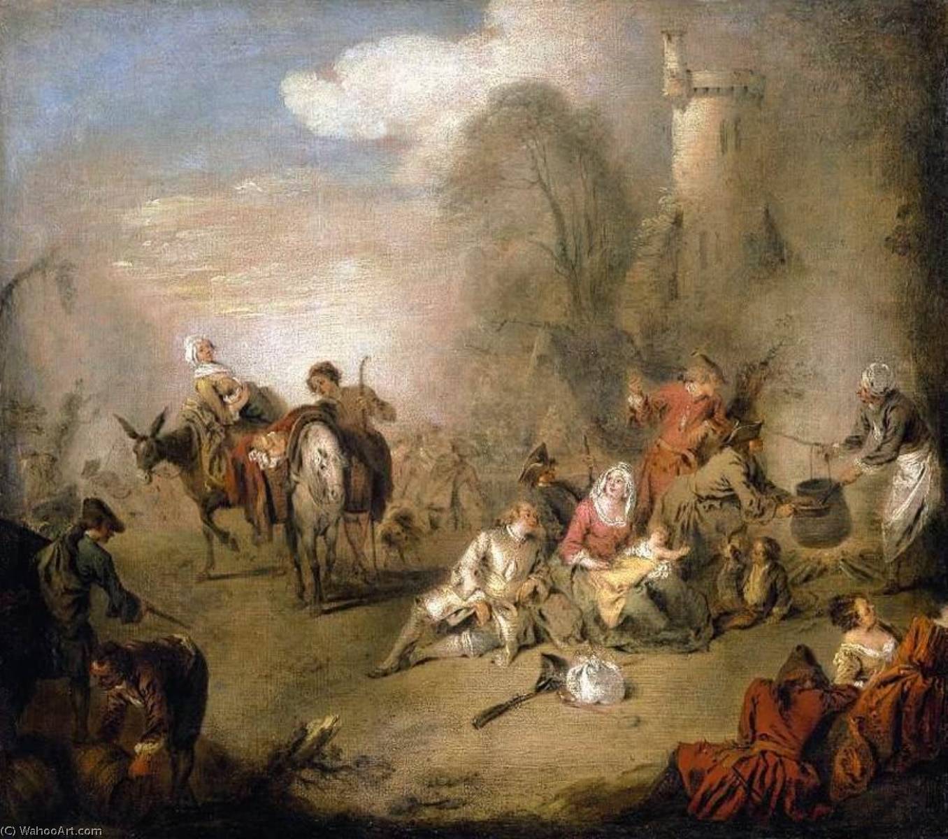 Soldiers And Camp Followers Resting From A March — Jean-baptiste Pater