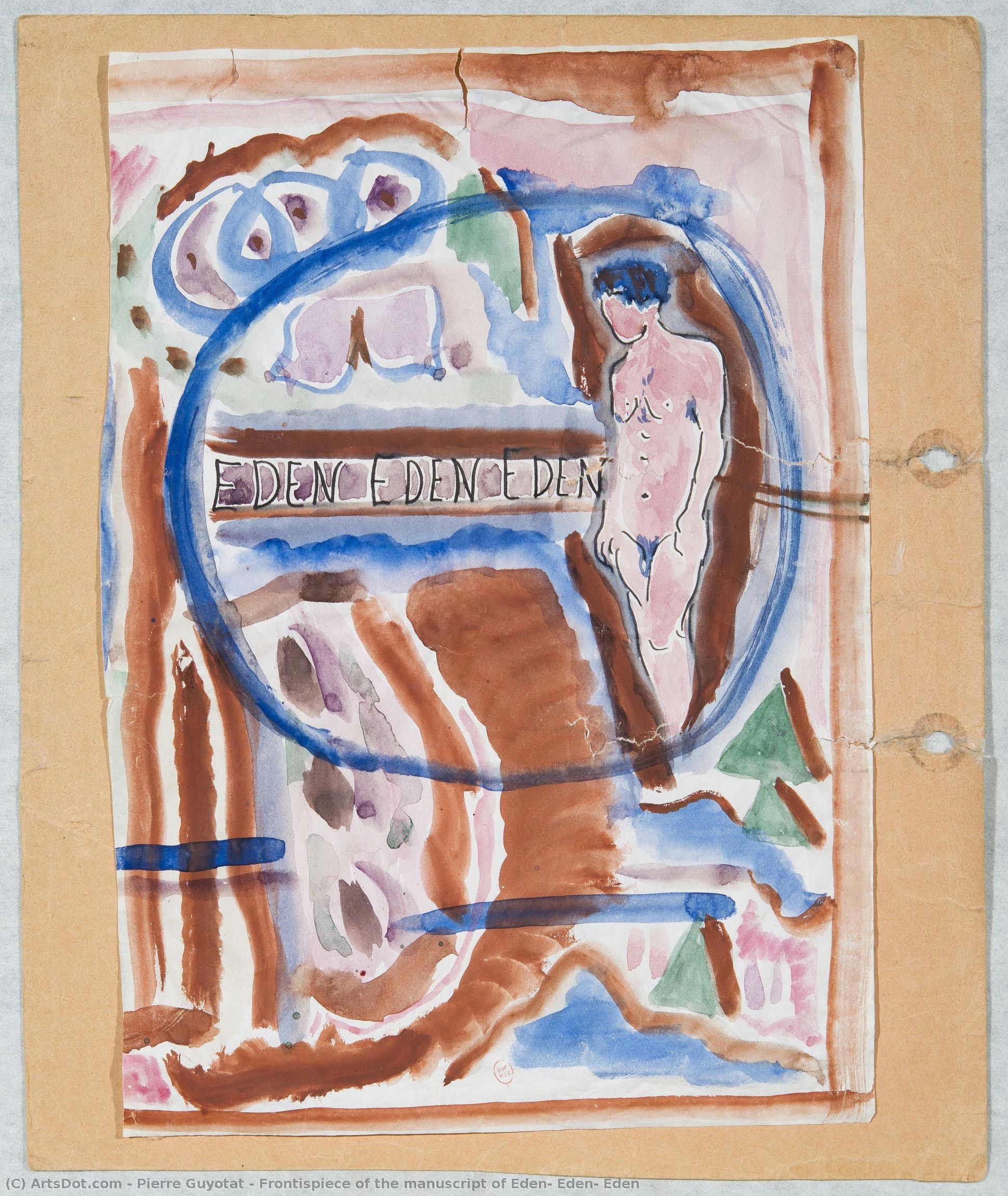 Frontispiece Of The Manuscript Of Eden, Eden, Eden — Pierre Guyotat