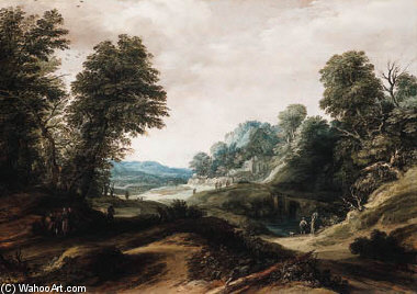 A Wooded Landscape With Tobias And The Angel — Cornelis Claesz Van Wieringen