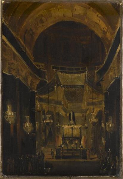 Cérémonie Funèbre En L'église Saint Louis Des Invalides Le 5 Xbre 1837 En L'honneur Des Braves Morts Au Siège De Constantine Cérémonie Funèbre En L'église Saint Louis Des Invalides (5 Août 1835) Pour Les Victimes De L'attentat De Fieschi (28 Juillet .... — François Marius Granet
