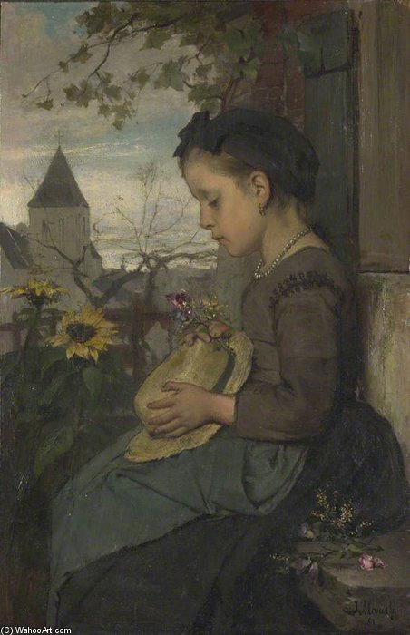 A Girl Seated Outside A House — Jacob Henricus Maris