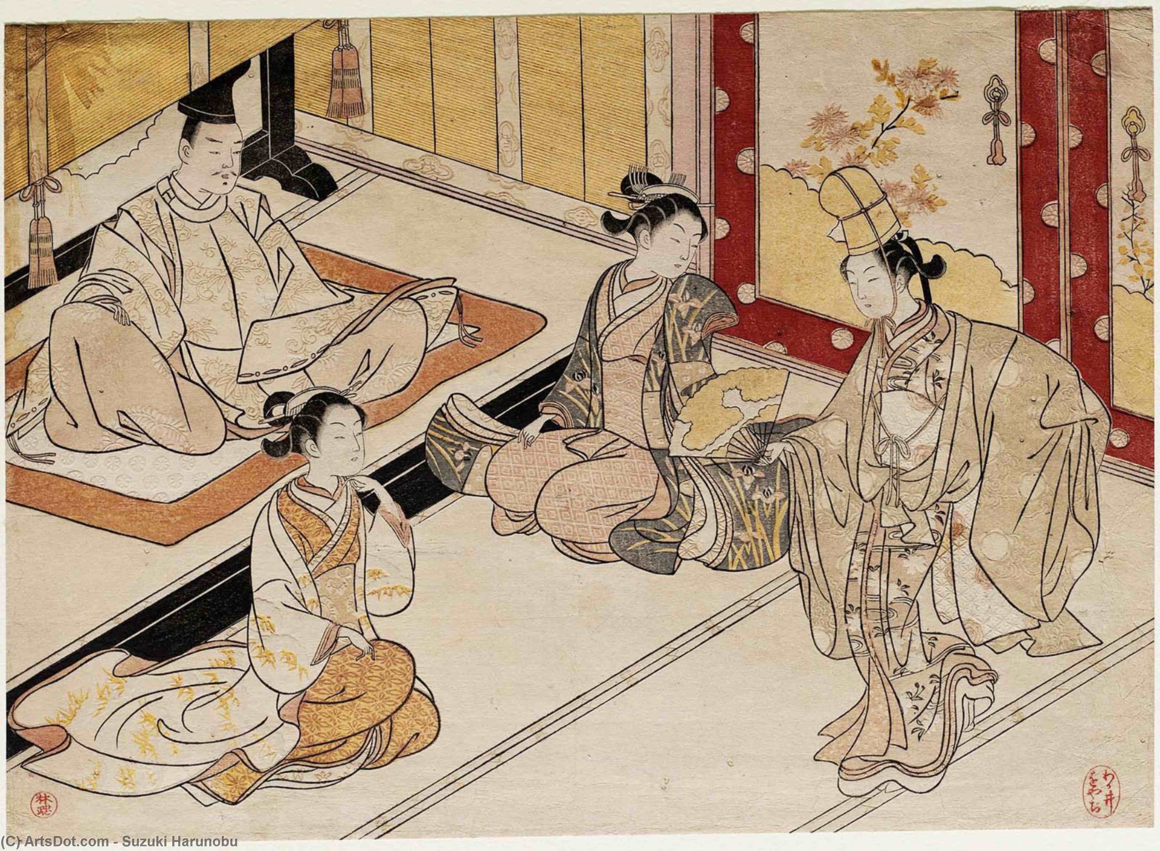 Shizuka Gozen Dancing For Yoritomo — Suzuki Harunobu