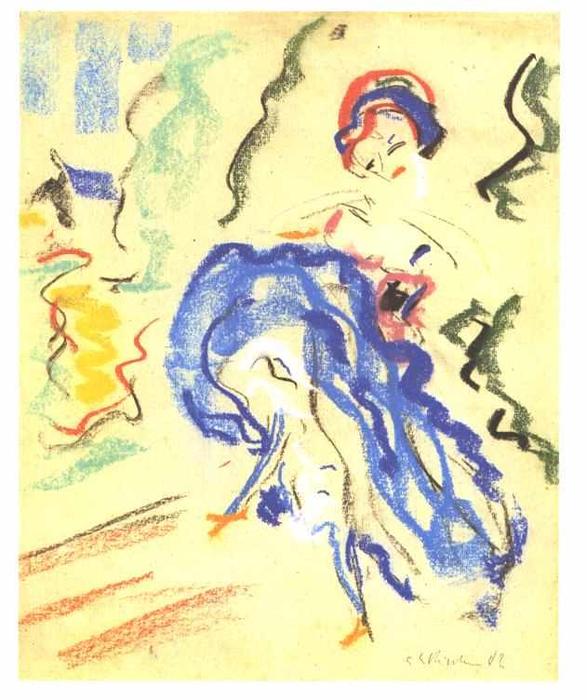 Dancer In A Blue Skirt — エルンスト・リュドヴィヒ・キルヒナー
