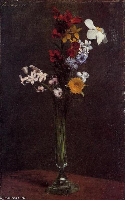 Narcisses Hyacinths And Nasturtiums — Henri Fantin-latour