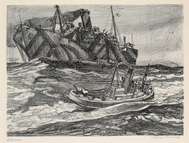 The Little Drifter And The Big Freighter — Arthur Lismer